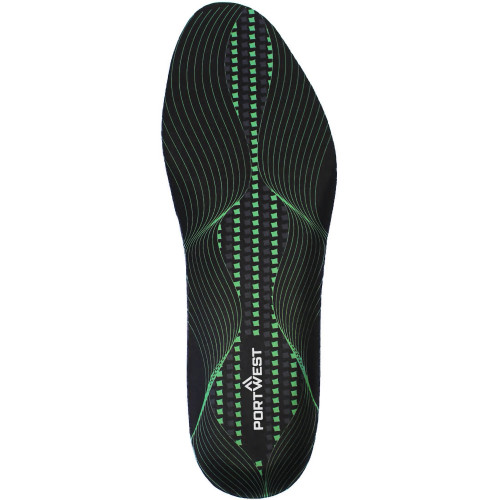 Portwest FC82 Gel Insole with Arch Support, Black/Green Portwest FC82 Gel Insole with Arch Support, Black/Green