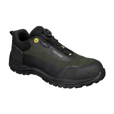 Portwest FE05 Girder low shoe in composite S3S ESD SR FO, Black/Green
