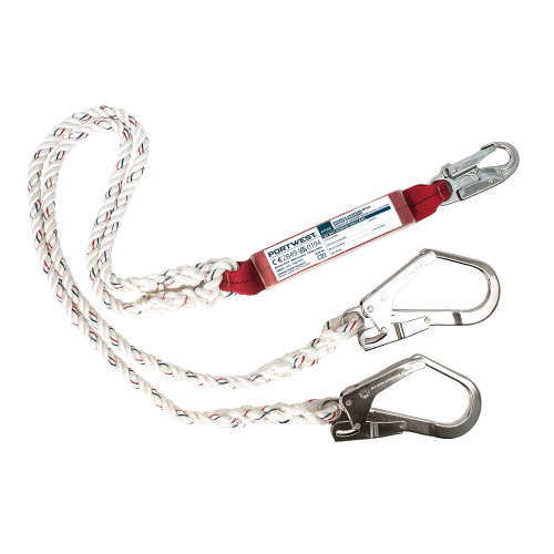 Portwest FP25 Corda doppia con assorbitore di energia, Bianco