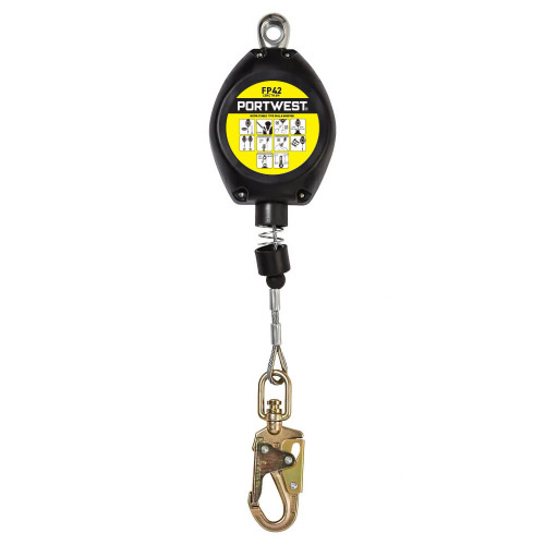 Portwest FP42 Arrotolatore retrattile da 6m, Nero