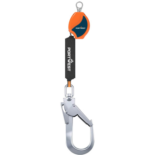 Portwest FP80 2m Self-Retracting Lifeline 140kg, Orange/Black
