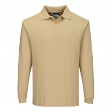 Portwest FR10 Anti-Static Flame Retardant Long Sleeve Polo Shirt, Brown