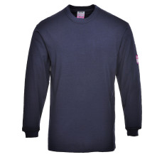 Portwest FR11 Flame Retardant and Anti-Static Long Sleeve T-Shirt, Navy Blue