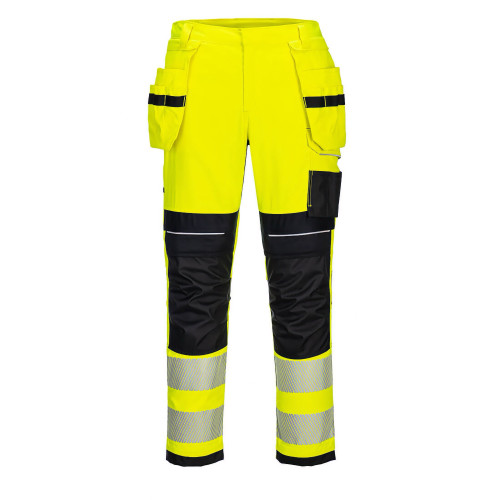 Portwest FR407 PW3 Hi-Vis FR Holster Pants, Yellow/Black