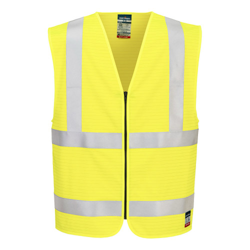 Portwest FR615YER Bizflame Hi-Vis FR Zip Vest