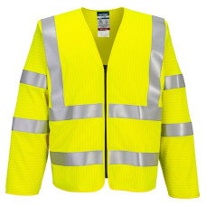Portwest FR616YER Bizflame Hi-Vis FR Long Sleeve Zip Vest