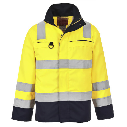 Portwest FR61 High Visibility Multi-Standard Jacket, Yellow/Navy Blue Portwest FR61 High Visibility Multi-Standard Jacket, Yellow/Navy Blue