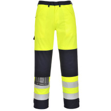 Portwest FR62 Multi-Standard Hi-Vis Trousers, Yellow/Navy