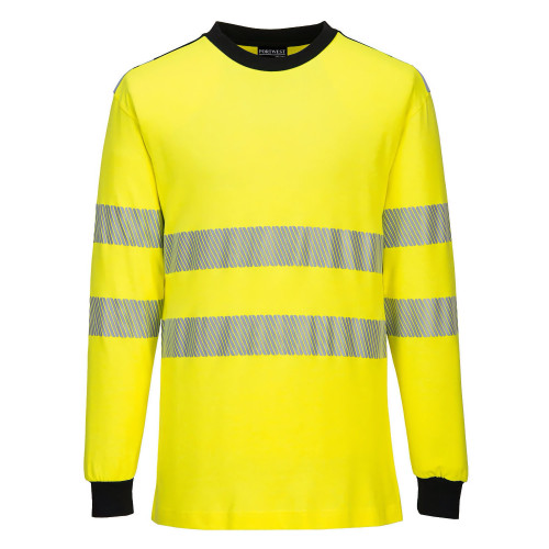 Portwest FR701 High Visibility Flame Resistant T-Shirt WX3, Yellow/Black