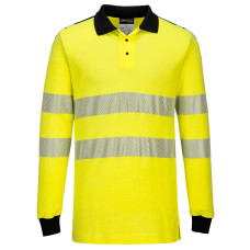 Portwest FR702 High Visibility Flame Retardant Polo Shirt WX3, Yellow/Black