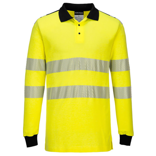 Portwest FR702 High Visibility Flame Retardant Polo Shirt WX3, Yellow/Black Portwest FR702 High Visibility Flame Retardant Polo Shirt WX3, Yellow/Black