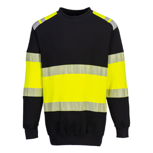 Portwest FR716 PW3 Felpa resistente alle fiamme di classe 1, Giallo/Nero