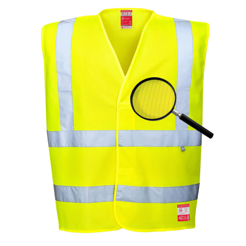 Portwest FR71 Hi-Vis Flame Retardant Vest - Anti-Static, Yellow Portwest FR71 Hi-Vis Flame Retardant Vest - Anti-Static, Yellow