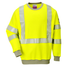Portwest FR72 Hi-Vis Anti-Static and Flame Retardant Sweatshirt, Yellow
