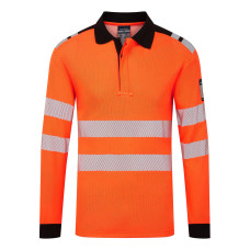 Portwest FR734OBR PW3 Modaflame Knit HVO long sleeve polo shirt