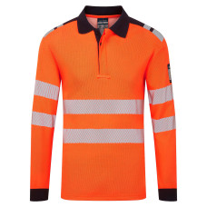 Portwest FR734ONR PW3 Modaflame Knit HVO long sleeve polo shirt