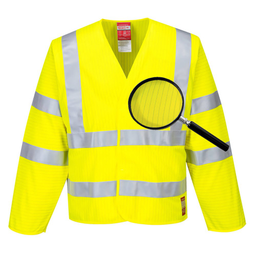 Portwest FR85 Hi-Vis Flame Retardant Jacket - Anti-Static, Yellow Portwest FR85 Hi-Vis Flame Retardant Jacket - Anti-Static, Yellow