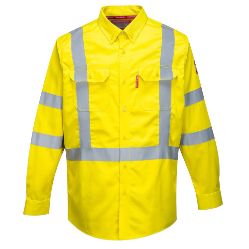 Portwest FR95 FR Bizflame 88/12 FR Hi-Vis Shirt, Yellow