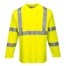 Portwest FR96 FR Long Sleeve Hi-Vis T-shirt, Yellow