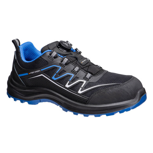 Portwest FT32BKG KPU and Mesh Composite Safety Trainer S1PS ESD (Black/Blue) Portwest FT32BKG KPU and Mesh Composite Safety Trainer S1PS ESD (Black/Blue)