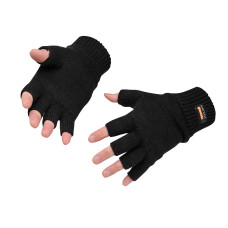 Portwest GL14 Insulatex Fingerless Knit Gloves, Black