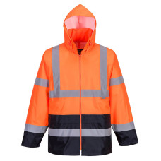 Portwest H443 Classic Two-Tone Jacket - Hi-Vis Waterproof, Orange/Navy