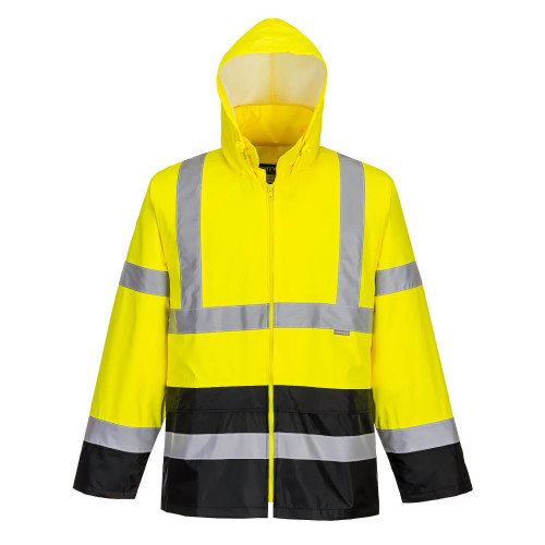 Portwest H443 Giacca Classic Bicolore - Impermeabile Hi-Vis, Giallo/Nero