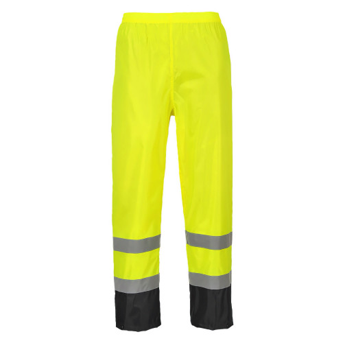 Portwest H444 Classic Two-Tone Trousers - Hi-Vis Waterproof, Yellow/Black