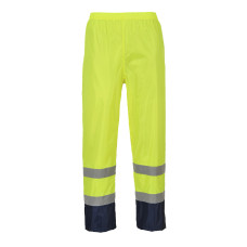 Portwest H444 Classic Two-Tone Trousers - Hi-Vis Waterproof, Yellow/Navy