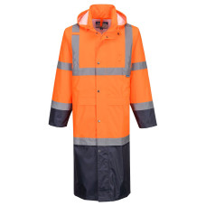 Portwest H446ONR High Visibility Rain Jacket Orange/Navy
