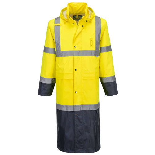 Portwest H446YNR High Visibility Rain Jacket Yellow/Navy