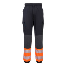Portwest KX341 PW3 Hi-Vis Flexi Class 1 Jogger Pants, Black/Orange