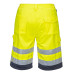 Portwest L043 High Visibility Lightweight Poly-Cotton Bermuda Shorts, Yellow/Navy Blue