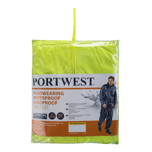 Portwest L440 Essentials Waterproof Suit (2-Piece Suit), Yellow