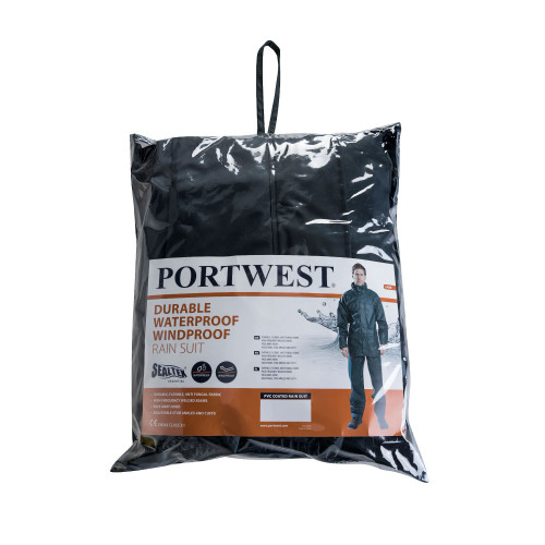 Portwest L450 Sealtex Essential Waterproof Suit (2-Piece Suit), Navy Blue