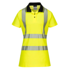 Portwest LW72 Women's Hi-Vis Pro Polo Shirt, Yellow/Black
