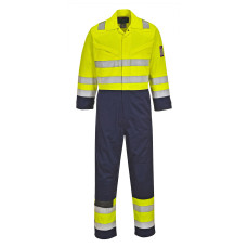 Portwest MV28 Modaflame Hi-Vis Tracksuit, Yellow/Navy Blue