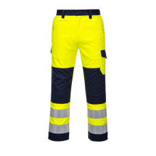 Portwest MV46 Modaflame Hi-Vis Trousers, Yellow/Navy