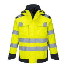 Portwest MV70 Modaflame Waterproof Multi-Standard Arc Flash Jacket, Yellow/Navy