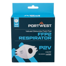 Portwest P210WHR FFP2 Folding Mask with Dolomite Respirator Valve - (PK3)