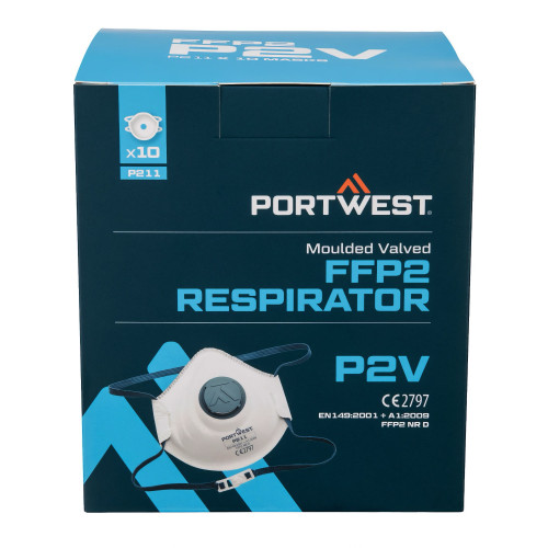 Portwest P211WHR FFP2 Valved Dust Mask (PK10)