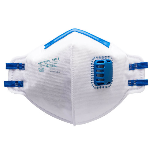 Portwest P251 Foldable FFP2 Mask with Valve (Pk20), White