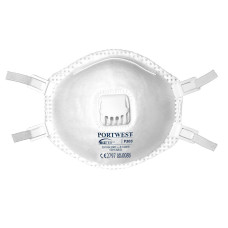 Portwest P303 FFP3 Dolomite Valved Mask (Pack of 10), White