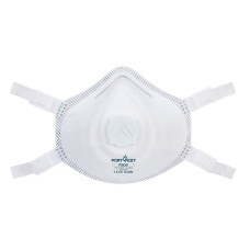 Portwest P305 Premium FFP3 Dolomite Valved Mask, White