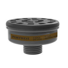 Portwest P906 A2 Gas Filter Universal Fit (Pk6), Black