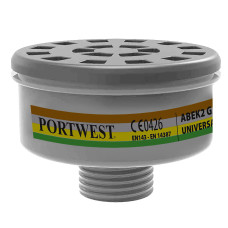 Portwest P926 ABEK2 Gas Filter Universal Fit (Pk4), Black