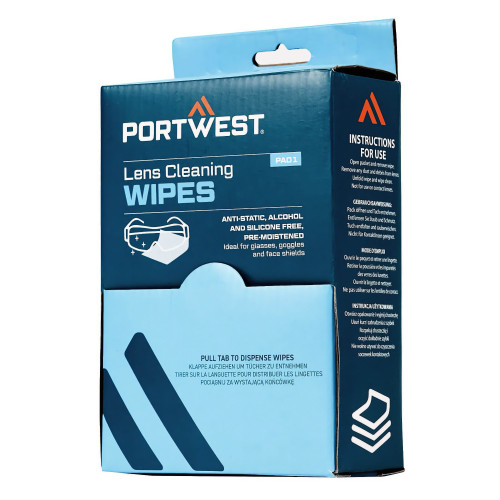 Portwest PA01 Salviette pulisci lenti, Bianco Portwest PA01 Salviette pulisci lenti, Bianco