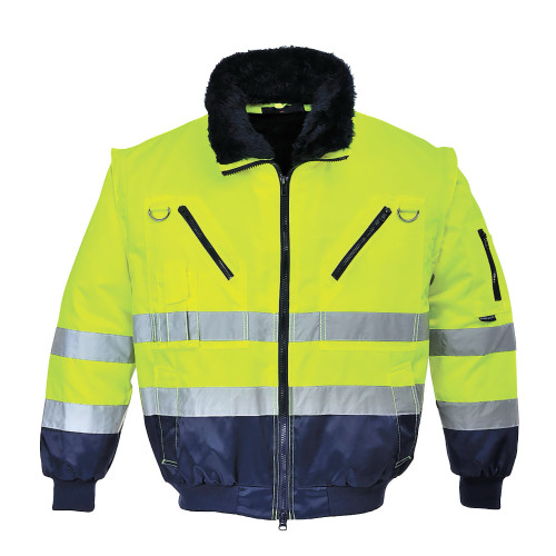 Portwest PJ50 3-in-1 Hi-Vis Pilot Jacket, Yellow/Navy