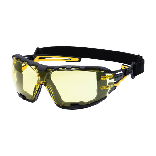 Portwest PR02AMR Anthracite Wrap-Around Plus Safety Glasses with Amber Lenses Portwest PR02AMR Anthracite Wrap-Around Plus Safety Glasses with Amber Lenses