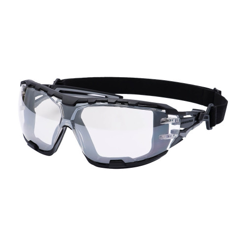 Portwest PR02MIR Occhiali di sicurezza antracite avvolgenti Plus Lente Specchiata